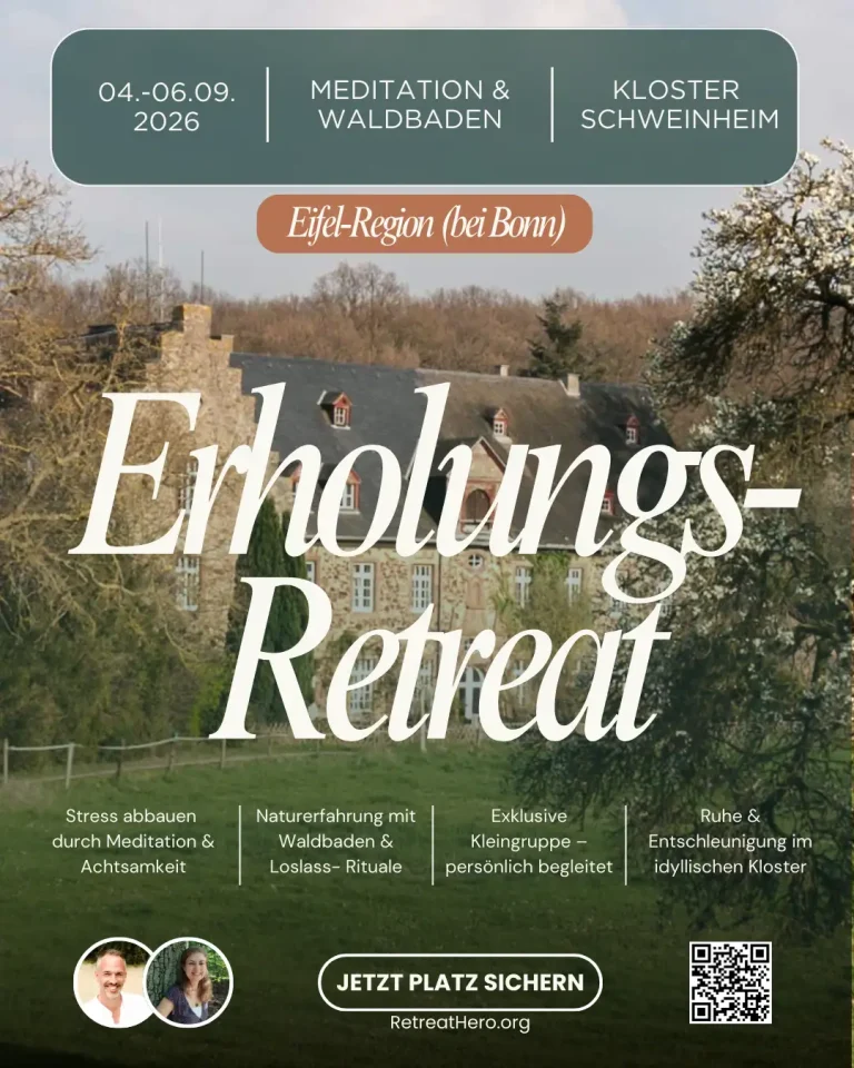 Retreat Hero Erholungs-Retreat Flyer – Meditation & Waldbaden im Kloster Schweinheim Eifel, 04.-06. September 2026